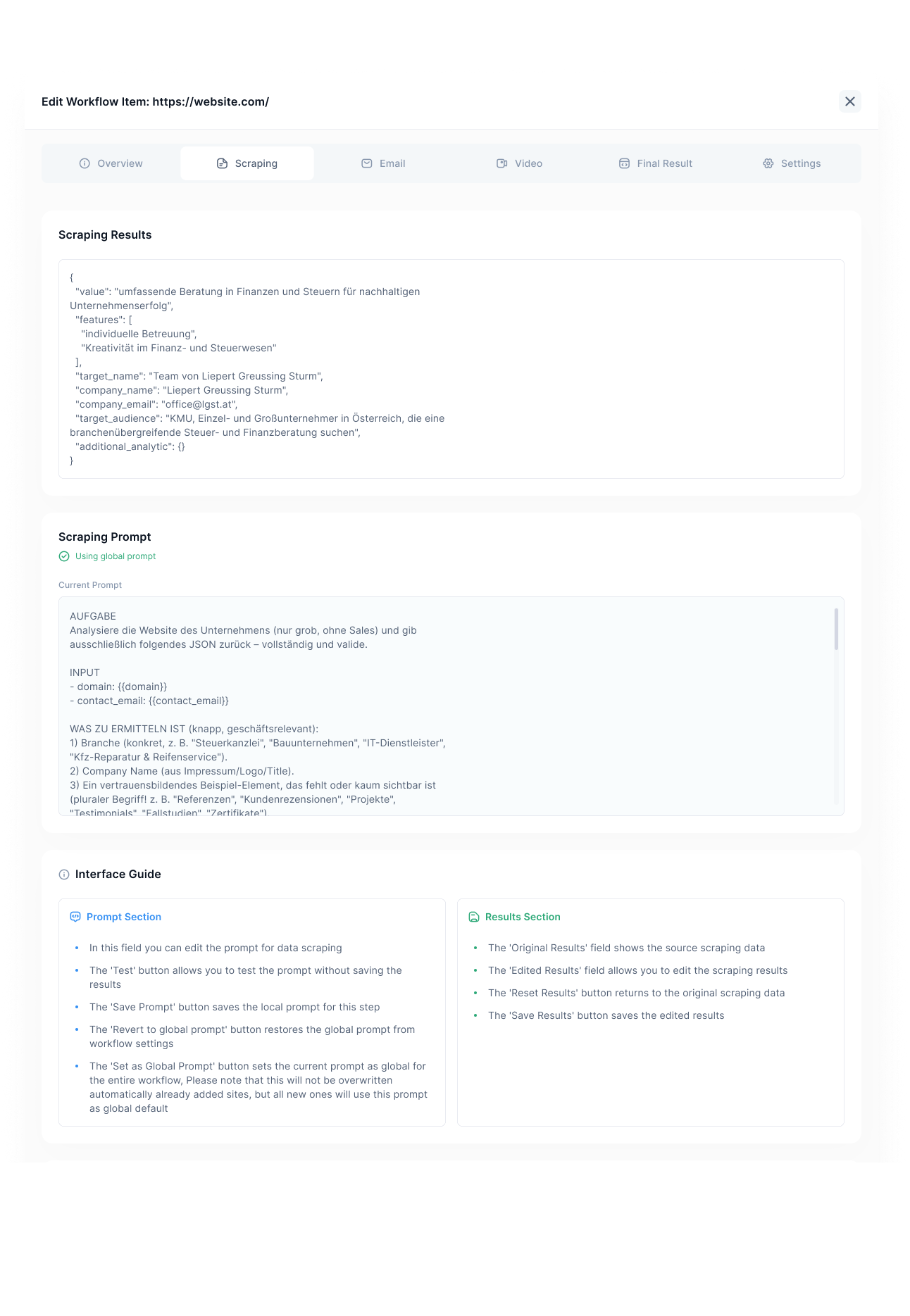 getProspects analysiert das Unternehmen, die Rolle und die aktuellen Schwerpunkte jedes Prospects